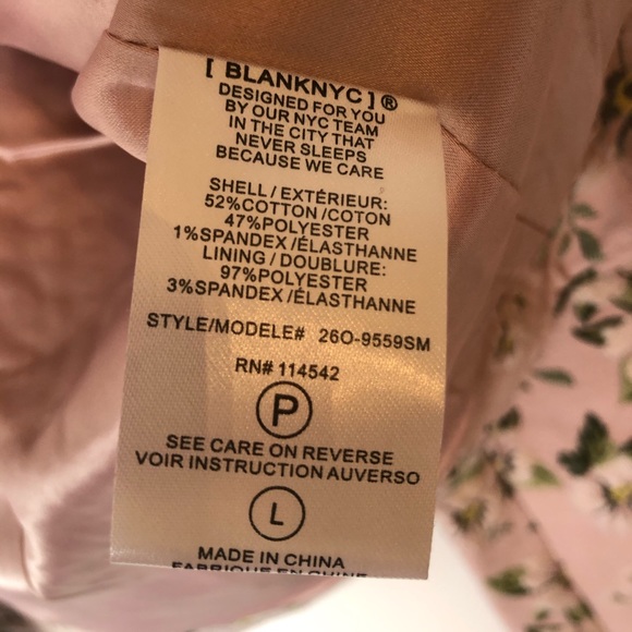 Blank NYC wild flowers blush jacket NWT large - Picture 8 of 8